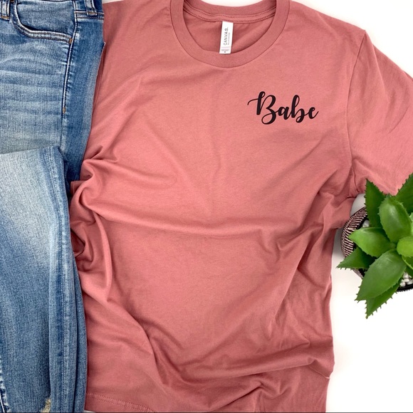 Custom Babe Mauve T-shirt - Picture 2 of 4